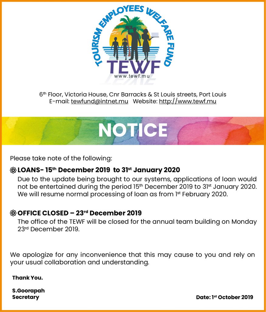 TEWF – Notice V2